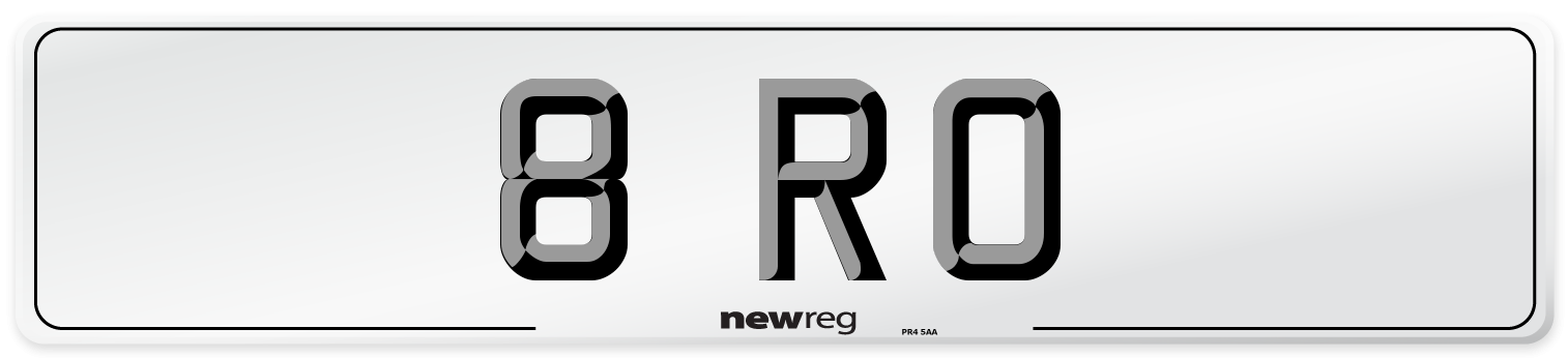 8 RO Number Plate from New Reg